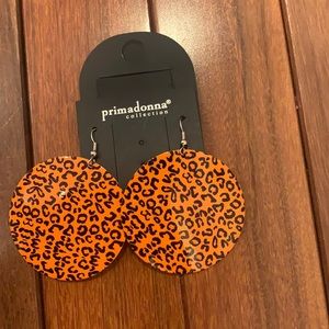 orange and black primadonna earings